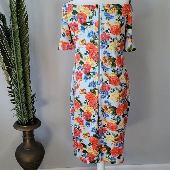 Bisou Bisou floral print off the shoulder dress NWT - Picture 6 of 10